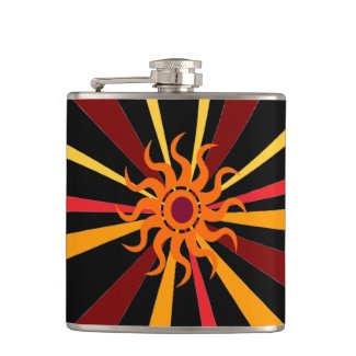 Abstract Sun Hip Flask