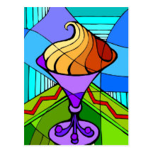 Abstract Sundae Postcard