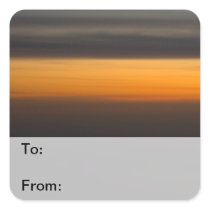 Abstract Sunset in the Sky Square Stickers