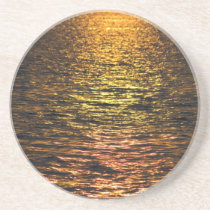 Abstract Sunset on Water Drink Coaster