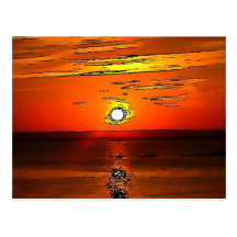 Abstract Sunset Postcard