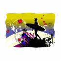 Abstract Surfer Silhouette