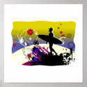 Abstract Surfer Silhouette