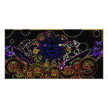 Abstract Surfers Picture Card