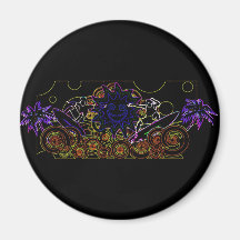 Abstract Surfers Refrigerator Magnet