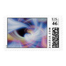 Abstract Swirl in Pink, Blue, and Orange Postage Stamps