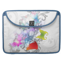 Abstract Swirls and Butterflies Macbook Pro Sleeve