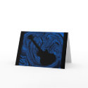 Abstract Swirls Guitar Greeting Card, Blue by Superstarbing Abstract Swirls Guitar Greeting Card, Blue