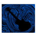 Abstract Swirls Guitar Poster, Blue posters by Superstarbing Abstract Swirls Guitar Poster, Blue posters