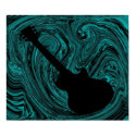 Abstract Swirls Guitar Poster, Teal posters by Superstarbing Abstract Swirls Guitar Poster, Teal posters