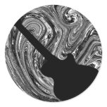 Abstract Swirls Guitar Stickers, Black and White