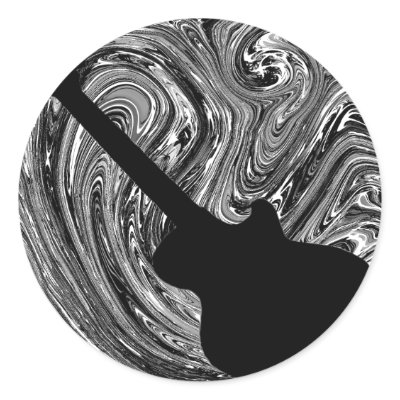 Abstract Swirls Guitar Stickers, Black and White by Superstarbing