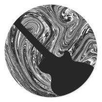 Abstract Swirls Guitar Stickers, Black and White