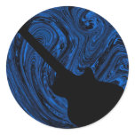 Abstract Swirls Guitar Stickers, Blue