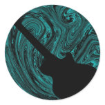 Abstract Swirls Guitar Stickers, Teal