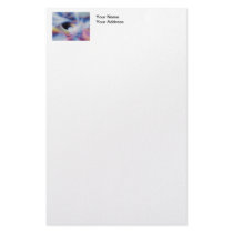 Abstract Swirls in Pink, Blue, and Orange Stationery Paper