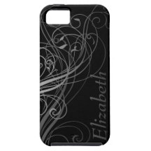 Abstract Swirls with Area for Name iPhone 5 Case