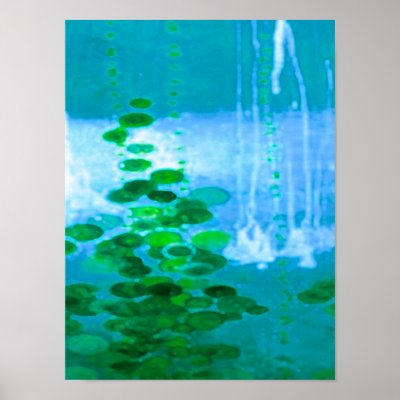 Abstract Symphony In Blue And Green Poster by abstractartvicky