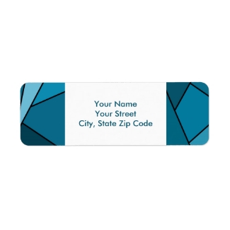 Abstract Teal Polygons return address label