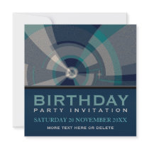 Abstract Trance Tunnel Birthday Party Invitation