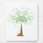 Abstract Tree and Butterflies Mouse Pads