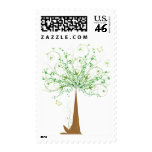 Abstract Tree and Butterflies Postage Stamps