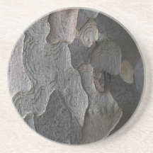 Abstract tree bark macro coaster