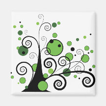 Abstract Tree Fridge Magnets