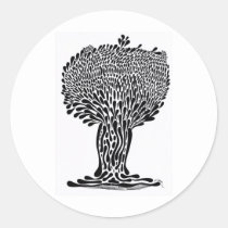 artsprojekt, nature, ink, leaves, abstract, garden, blackandwhite, original, contemporary, tree, plants, drawing, Sticker with custom graphic design