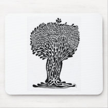artsprojekt, nature, ink, leaves, abstract, garden, blackandwhite, original, contemporary, tree, plants, drawing, Mouse pad with custom graphic design
