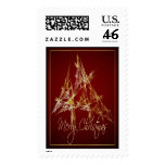 Abstract Tree Merry Christmas Stamps