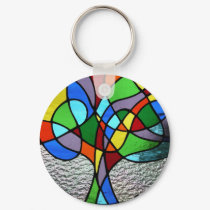 Abstract Tree of Life Keyring keychains by NeilsGlass Abstract Tree of Life Keyring keychains