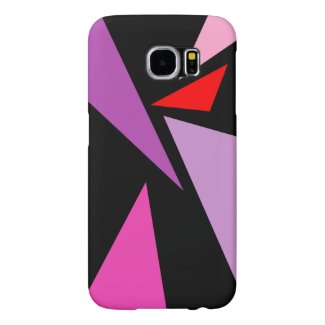 Abstract triangles red violet black geometric samsung galaxy s6 cases