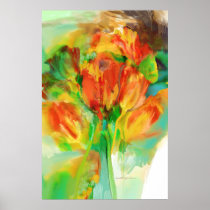 Abstract tulip study poster