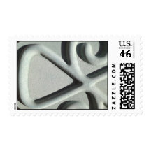 ABSTRACT TURQUOISE METAL POSTAGE STAMP