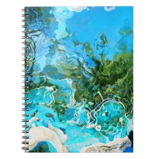 Abstract Turquoise Ocean Blue & Seaweed Green