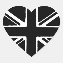 Abstract union jack heart heart sticker