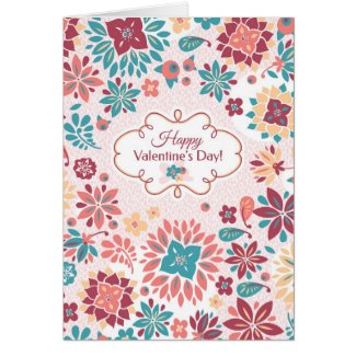Abstract Valentine's Day Floral Card