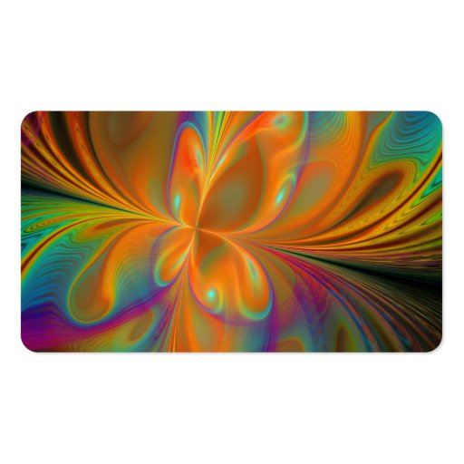 Abstract Vibrant Fractal Butterfly Business Card Template (front side)