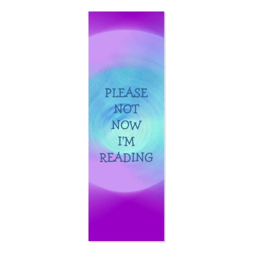 Abstract Violet Lens, ME TIME book mark Business Cards (back side)