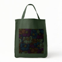 Abstract Violets - Grocery Tote bags
