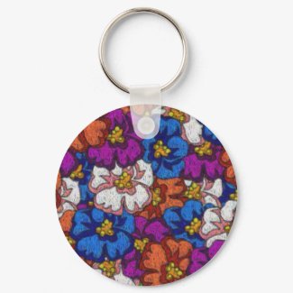 Abstract Violets - Keychain keychain