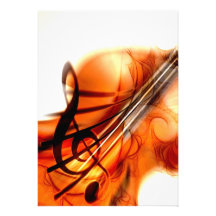 Abstract Violin Art Invites