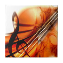 Abstract Violin Art Tile