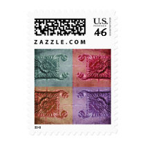 abstract wall art postage stamps