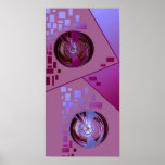 Abstract Wall Decor Mauve  Poster