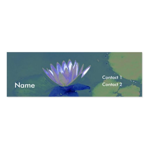 Abstract Water Lily Profile Card Business Card Template (front side)