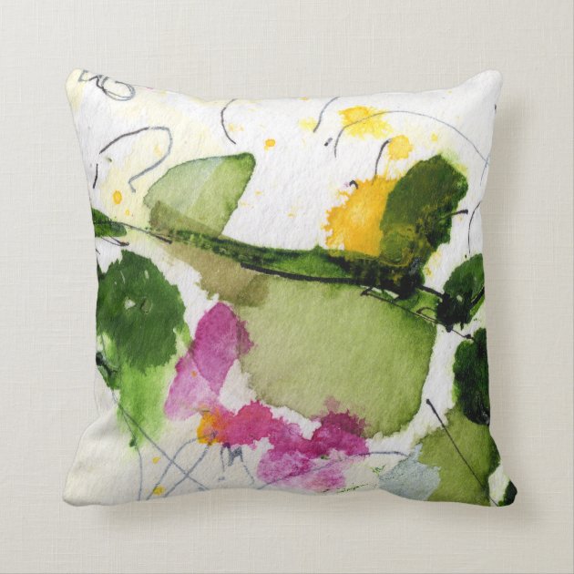 Abstract Watercolor Design Mix and Match Sides Throw Pillow