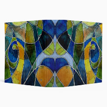 Abstract Watercolor Pen & Ink Vinyl Binder
