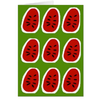 Abstract Watermelon Slices Greeting Card